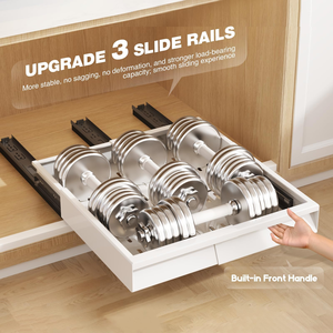 Tiroir coulissant en acier au carbone pour couverts, étagère de rangement extensible pour armoire de salle de bain et de cuisine - Product Image 4