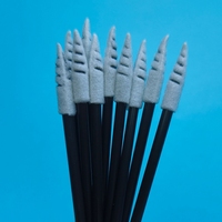Écouvillon en mousse de précision pointu en spirale à poignée noire non pelucheuse pour le nettoyage de voiture 751