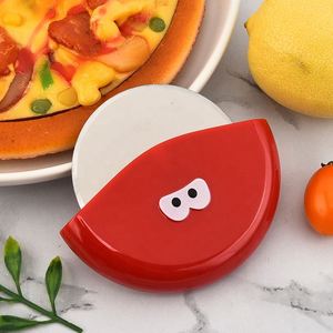 Smiley Face Rotary Round Pie <b>Baking</b> Kitchen Gadget Retractable Pizza Cutter With Latch - Product Image 2