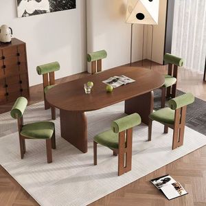 Set <span class=keywords><strong>di</strong></span> Tavolo e Sedie da Pranzo in Stile Retrò Francese, <span class=keywords><strong>Legno</strong></span> <span class=keywords><strong>di</strong></span> Frassino <span class=keywords><strong>Bianco</strong></span> e Nero Massiccio per Casa, Hotel, Ristorante, Appartamento - Product Image 4
