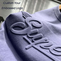 T-shirt Homme Oversize en Coton Biologique Teint en Pièce, Logo Gaufré OEM, Impression en Relief, Personnalisé 3D, Écologique et de Luxe