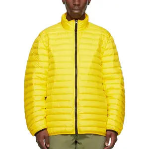 Yellow Packable Down Jacket High quality fashion design down-filled quilted recycled nylon taffeta jacket parka men