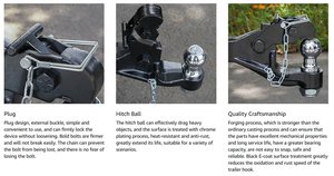 ชุดหัวลากพ่วงแบบ Pintle Hitch ใหม่ ขนาด 8 ตัน พร้อมลูกบอลลากขนาด 2-5/16 นิ้ว เคลือบสีดำด้วยผงเคลือบคุณภาพสูง อะไหล่และอุปกรณ์เสริมระดับพรีเมียมสำหรับรถพ่วง - Product Image 5