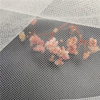 Tissu en maille de nylon blanc 23 g/m² respirant, léger (1 mm), 100 % nylon, pour robes de soirée et robes à paillettes, tissu tulle, tissu dentelle