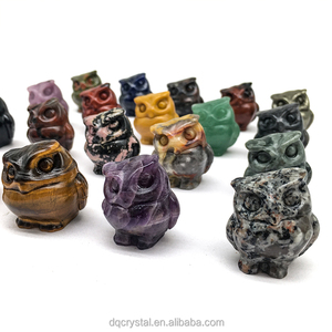 Bán Buôn Pha Lê 1.5Inch Mini Obsidian Cú Tay Tự Nhiên Khắc 3Cm Mini Rose Thạch Anh Dễ Thương Động Vật Cú Cho Bán - Product Image 6