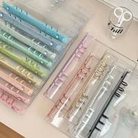 Clips colorés en PVC transparent à 6 trous pour feuilles mobiles A5/A6, papier de remplissage, petit album de rangement pour cartes, cadeau