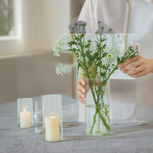 Designer Clear Crystal Flower <strong>Vases</strong> Extra Large Glass <strong>Vase</strong> Large Cylindrical Glass <strong>Vases</strong> For Weddings Centerpiece - Product Image 5