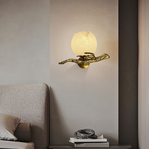 Marble Wall Lamp E27 Led Light Source Modern Chinese Style Living Room Bedroom Hallway <b>Decorative</b> <b>Lighting</b> - Product Image 2