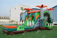 Castillo Inflable Comercial con Tobogán, Diseño de Dinosaurio Demonio, para Niñas, en Alquiler