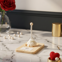 Dispositivo de exhibición de perfumes con base de madera y embudo para probar fragancias de aceites esenciales y perfumes de flores