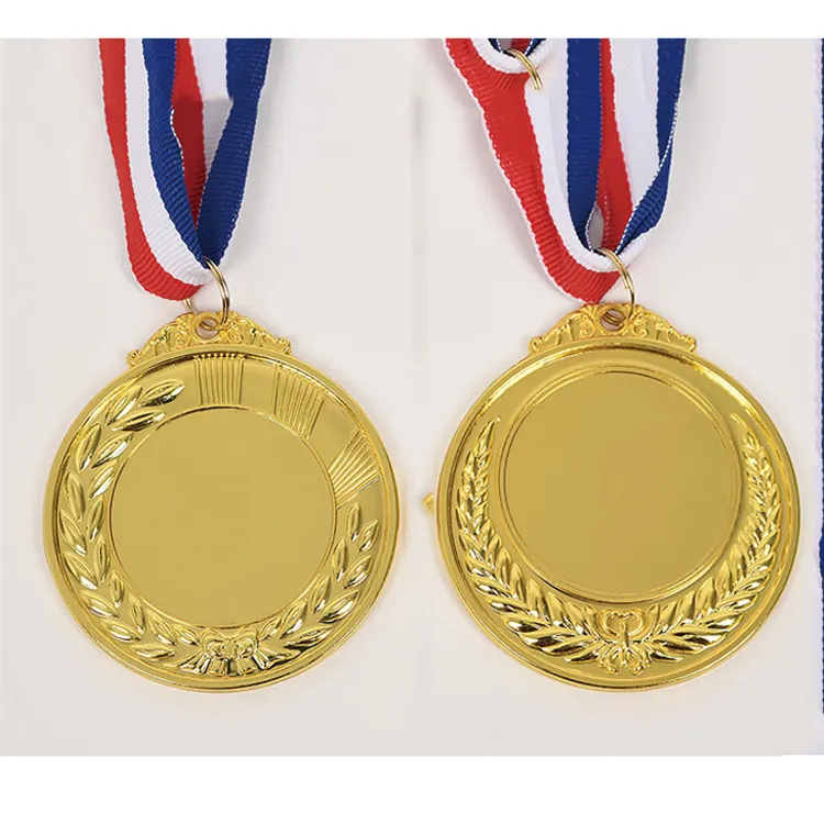 Medallas personalizadas con orejas de trigo, rojas, blancas y azules, medallas de oro, deportivas baratas, venta al por mayor