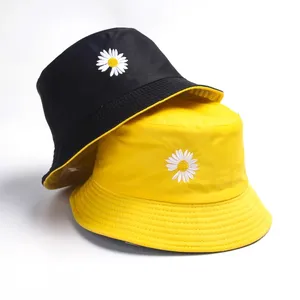 Topi Memancing Ember Wanita Musim Semi Topi Matahari Topi Ember Aster Kecil Topi Dua Sisi Pakaian Musim Semi Wanita Topi Nelayan