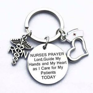 Porte-clés médical en acier inoxydable avec logo infirmier, porte-clés Prière du Seigneur pour infirmières, cadeau pour infirmières et médecins, porte-clés médical - Product Image 2