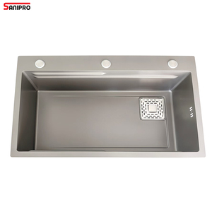 SANIPRO <span class=keywords><strong>lavabo</strong></span> de luxe fait à la main en acier inoxydable Nano Smart grand évier de <span class=keywords><strong>cuisine</strong></span> rectangulaire simple avec accessoires - Product Image 2
