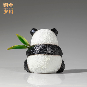 Figurine de panda en cuivre, décoration de bureau, fournitures de bureau, cadeau de style traditionnel - Product Image 3