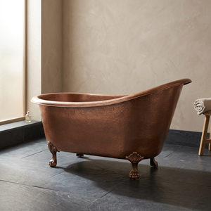 Baignoire ovale autoportante en cuivre, style luxueux, finition antique durable pour usage hôtelier - Artisanat indien - Product Image 1