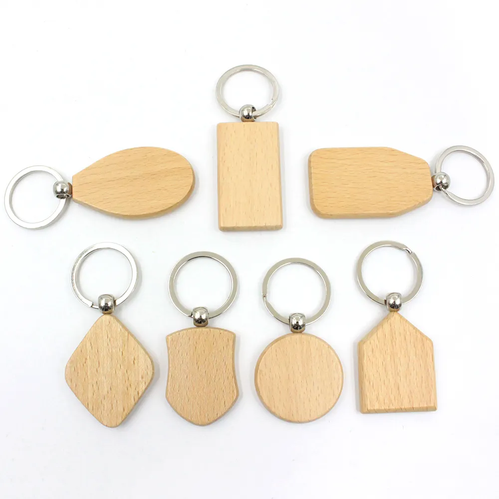 Porte-clés en bois personnalisé, Souvenir gravé, Logo personnel, pour maison, planche de surf, vente en gros, 50 pièces