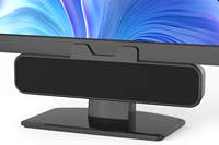 Haut-parleurs d'ordinateur avec microphone pour PC de bureau, haut-parleurs USB pour moniteur avec clip, barre de son filaire pour ordinateur portable, stéréo et basses