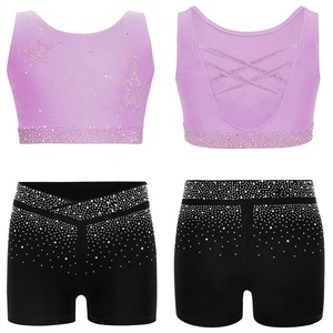 Trajes de Baile para Niñas de 6 a 16 Años, Traje de Baile de Salón, Latino, Gimnasia, Chaleco con Pantalones Cortos para Presentaciones y Competiciones de Baile - Product Image 5