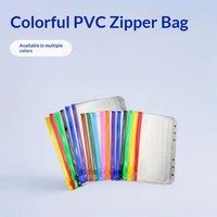 Carpeta con Anillas A5 A6 A7, Bolsas Transparentes de PVC con Cierre Hermético, Sobres para Efectivo con Apertura Lateral, Bolsa con Cierre para Documentos