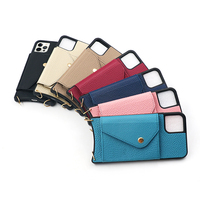 Étui de téléphone à bandoulière en cuir véritable texturé grain de galet, style moderne tendance, pour iPhone 18 Pro Max Duo