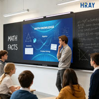 Интерактивная доска HRAY 86 дюймов с панелью BOE, Android 13, для умного обучения, OEM/ODM, для начальных, средних и высших учебных заведений, а также для лекций на зарубежных кампусах