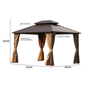 Tuinmeubilair Aluminium Waterdicht Gegalvaniseerd Hardtop Aluminium Pergola Pavllion Buitentent Tuin Modern Tuinhuisje - Product Image 5