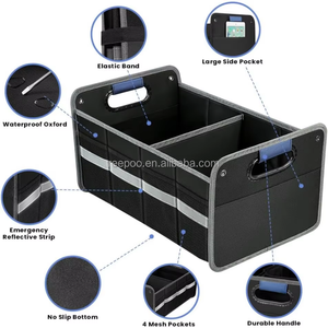 Organizer per Bagagliaio Auto SUV/Van Pieghevole Impermeabile in Oxford 600D con Scomparti Multipli e Maniglie Rinforzate - Product Image 4