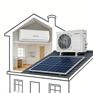 RUIKANG 12000 BTU Hybrid <b>Solar</b> Air Conditioner 1000W <b>Solar</b> <b>Power</b> Cooling/Heating Factory Wholesale Split Type Household Energy - Product Image 2