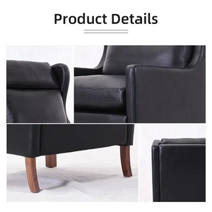 Chất Lượng Cao Gỗ Óc Chó <span class=keywords><strong>Borge</strong></span> <span class=keywords><strong>Mogensen</strong></span> Ghế Sofa Màu Đen Bộ Đồ Nội Thất Da Ghế Sofa - Product Image 6