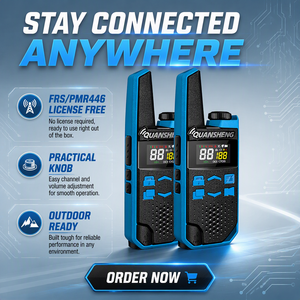 QUANSHENG TG-FR1 Two Sets FCC CE Two Way <strong>Radio</strong> FRS PMR446 Practical Knob License Free Walkie Talkie - Product Image 1