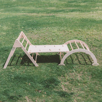 Juguetes Educativos de Madera Montessori, Equipo de Juegos Interior para Niños, Rampa Triangular Suave, Estructura de Escalada Tres en Uno, Unisex, 0-4 Años