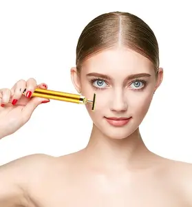 hot 24k gold t shape beauty stick thin face golden stick to pull tight skin beauty bar