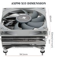 Refroidisseur d'air pour processeur Thermalright AXP90-X53 à profil bas, hauteur de 53 mm, ventilateur de processeur PWM fin TL-9015, dissipateur thermique ITX, ventilateur de refroidissement du processeur