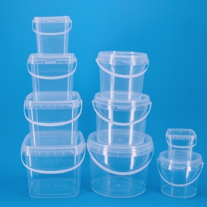 300ml 500ml 1L 2L 3L 5L clair Transparent de qualité alimentaire PP <span class=keywords><strong>plastique</strong></span> carré seau alimentaire collations bonbons pop-corn Cookie barils <span class=keywords><strong>avec</strong></span> <span class=keywords><strong>couvercle</strong></span> - Product Image 1
