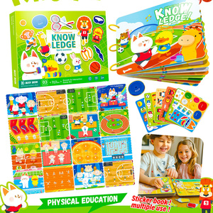 Sports Cognition Magic sticker Jelly stickerClaming Sticker <b>book</b> Busy <b>Book</b> Reusable Removable <b>Educational</b> Picture <b>Book</b> Earl - Product Image 1