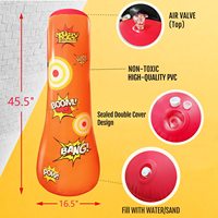 Sac de frappe gonflable pour enfants - 1,2 m de haut, autoportant - Jouet gonflable rebondissant pour garçons et filles