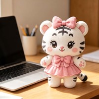 Peluche personnalisée de qualité supérieure, adorable tigre blanc, jouet en peluche pour enfant, design de personnage original, peluches