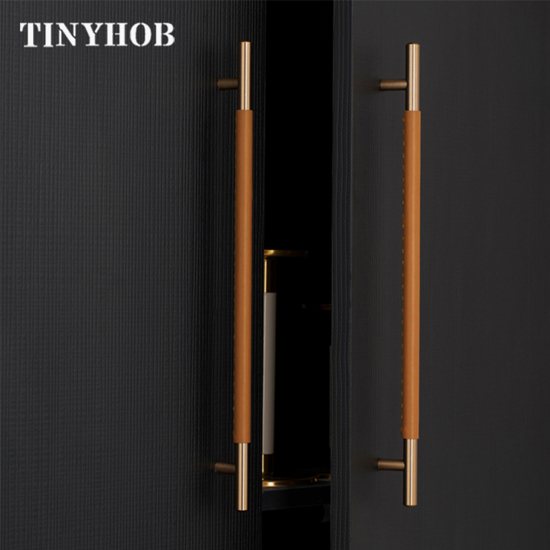 Simple Longer Handle Pull for Cupboard Hand craft Leather Drawer Pulls Handles Cabinet Door Decor Handle LT-0660