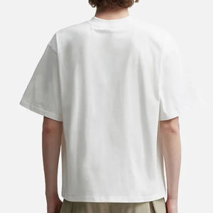 T-shirt blanc ample en coton premium de qualité supérieure, col rond, uni, épais, vierge, surdimensionné, pour fabricants - Product Image 2