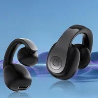 Écouteurs sans fil à clip d'oreille 5.4 avec annulation active du bruit, design étanche à LED pour le sport et la course - Son stéréo HiFi