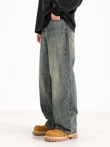 Calças <span class=keywords><strong>Jeans</strong></span> de Algodão 100% Vintage de Cintura Média, Estilo Streetwear, Lavagem em Tom de Marrom Escuro, Corte Boot Cut para o Inverno - Product Image 2