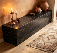 Dalle de surface en quartz veiné gris pour la décoration de salle de bain
