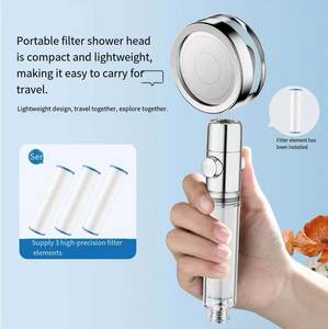 Nouveau Style bouton d'eau à guichet unique <span class=keywords><strong>Turbo</strong></span> ventilateur pommeau de douche à main haute <span class=keywords><strong>pression</strong></span> PP coton filtre ABS plastique salle de bain <span class=keywords><strong>robinet</strong></span> coloré - Product Image 6