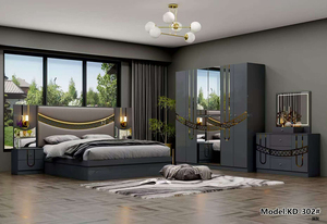 King Size Wood Bed <strong>Wardrobe</strong> <strong>Closet</strong> Sets Luxury Queen Beds Dresser Bedroom Furniture Se - Product Image 5