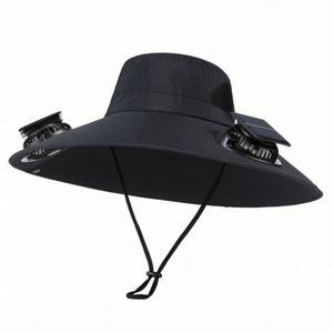 Casquette d'été en nylon avec ventilateur solaire intégré et deux ventilateurs rafraîchissants pour le ski et le cyclisme (vente en gros) - Product Image 4
