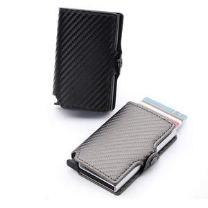 Casekey <b>RFID</b> Protection Carbon Fibre Popup <b>Wallet</b> Slim Anti Theft Automatic for Card Holder Button Closure - Product Image 5