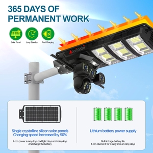 Anxinshi Große Solarleuchte 4 Linsen 3 Bildschirme PTZ Solarkamera P2P 8K WLAN Außen-Sicherheitskamera 20W Solarleuchte CCTV-Kamera - Product Image 6