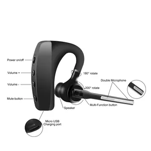 GlobalCrown K10C Wireless Business Headset Mini Single Double Microphones Stereo Handsfree Car Driving Earphones For Mobile