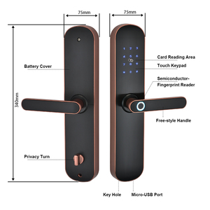 YOHEEN — poignée de porte biométrique à empreintes digitales, serrure intelligente de sécurité de la maison, application Tuya, sans clé - Product Image 4